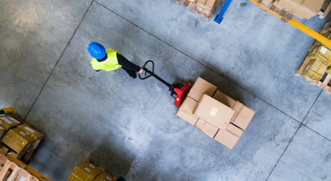 a person sorting the packages